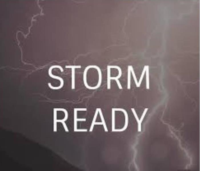 Lightning background with storm ready in text 