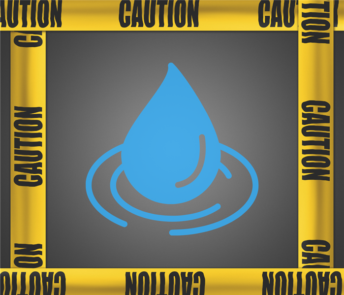 caution signs with water droplet