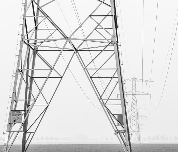 power lines and electrical tower