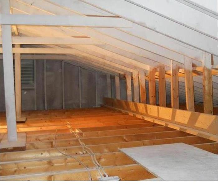 attic without drywall